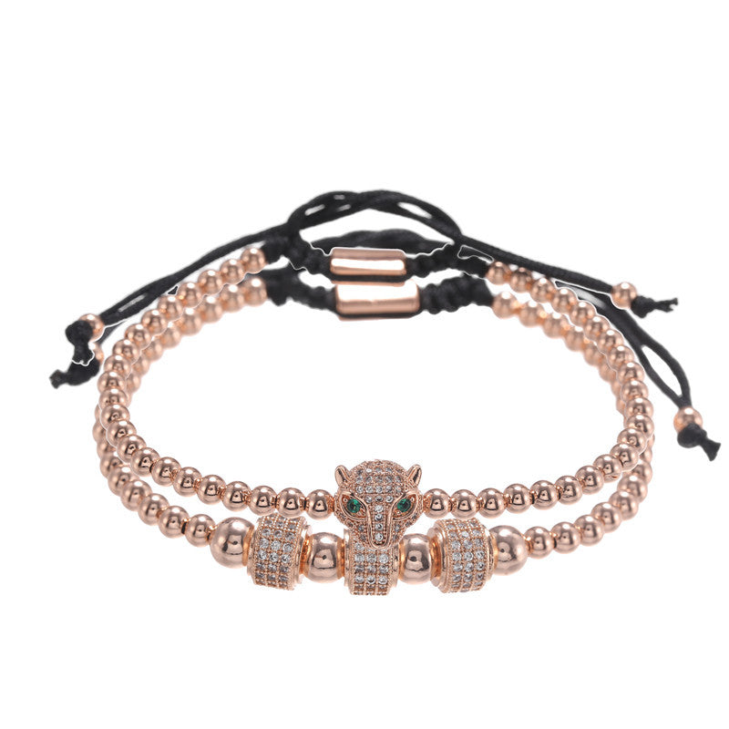 Vintage Copper Bead Woven Bracelet in Fashion Style