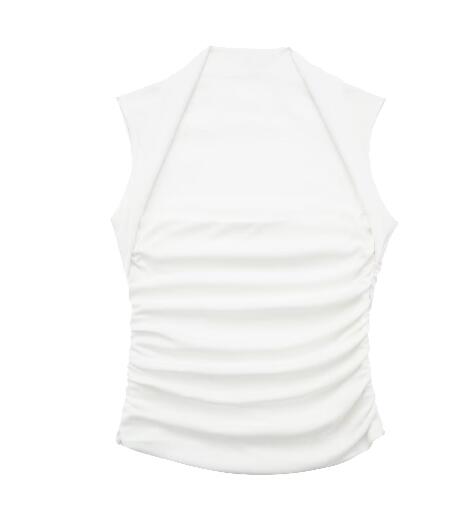 Ruched Square Neck Halter Top (One Piece)
