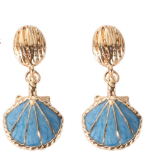 Vintage Ocean Shell Stud Earrings