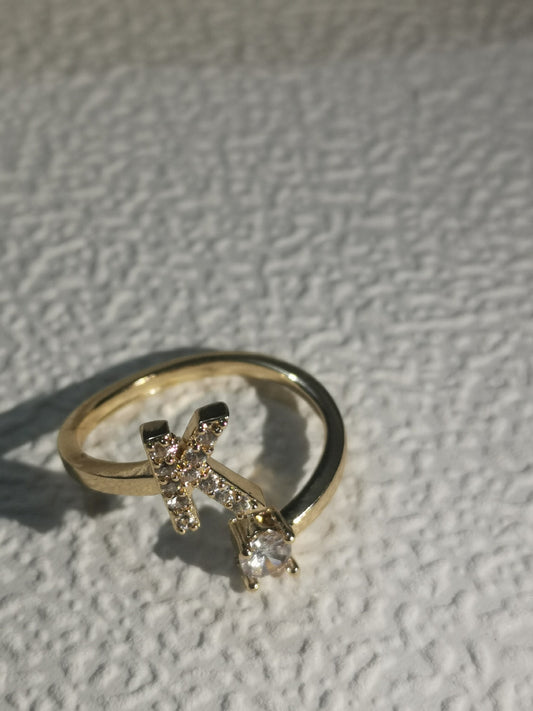 Trendy Zircon Micro-Inlaid Letters Jewelry Ring
