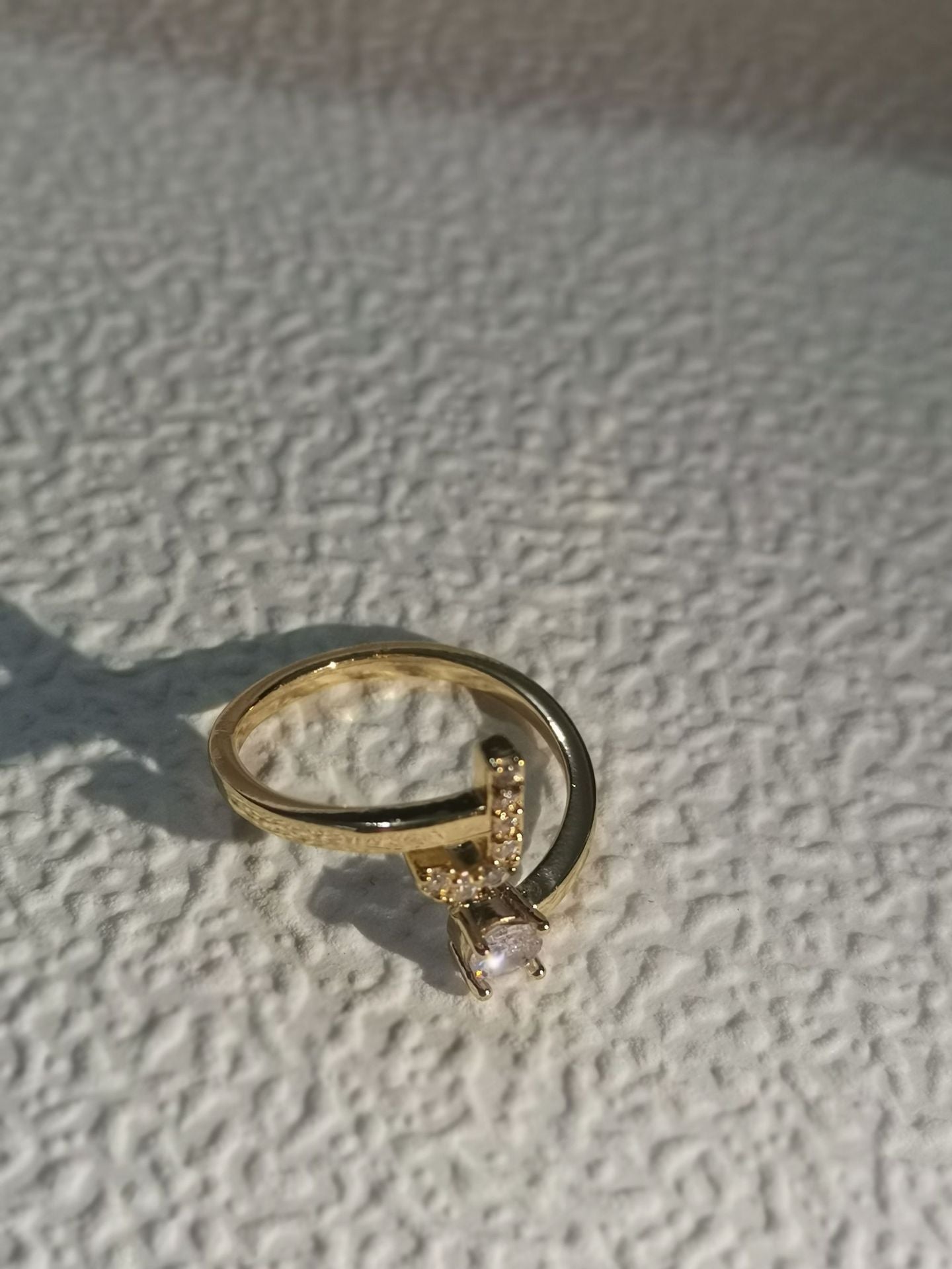 Trendy Zircon Micro-Inlaid Letters Jewelry Ring