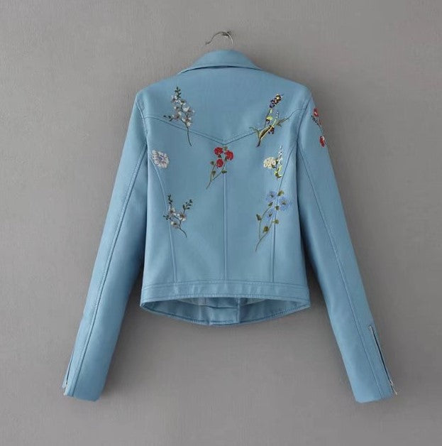 New Long Sleeve PU Leather Jacket with Zipper