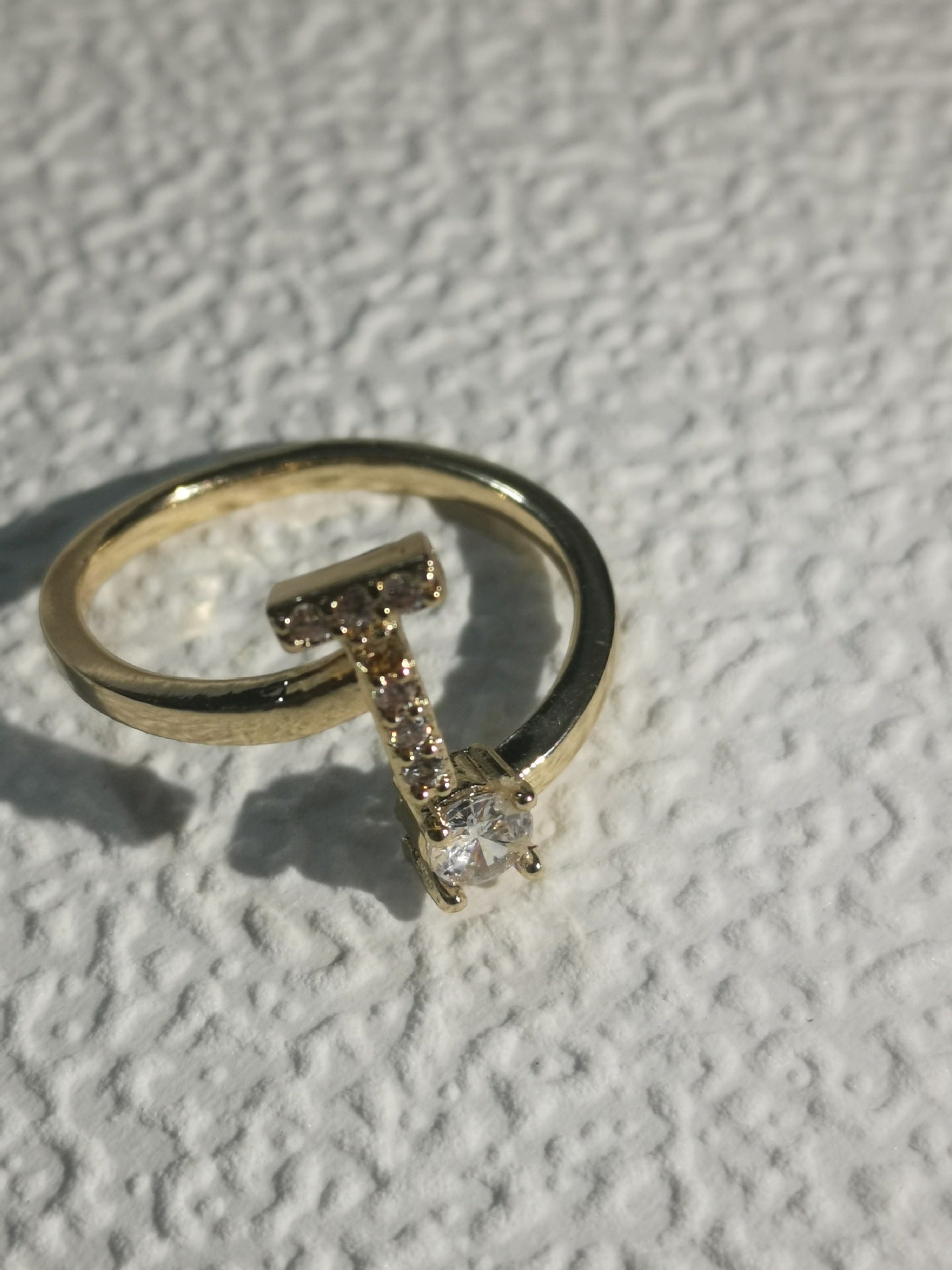 Trendy Zircon Micro-Inlaid Letters Jewelry Ring