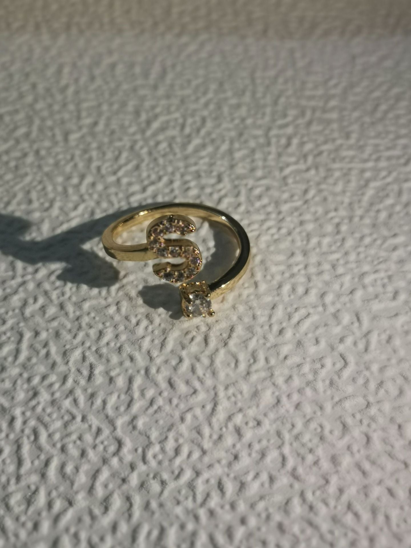 Trendy Zircon Micro-Inlaid Letters Jewelry Ring