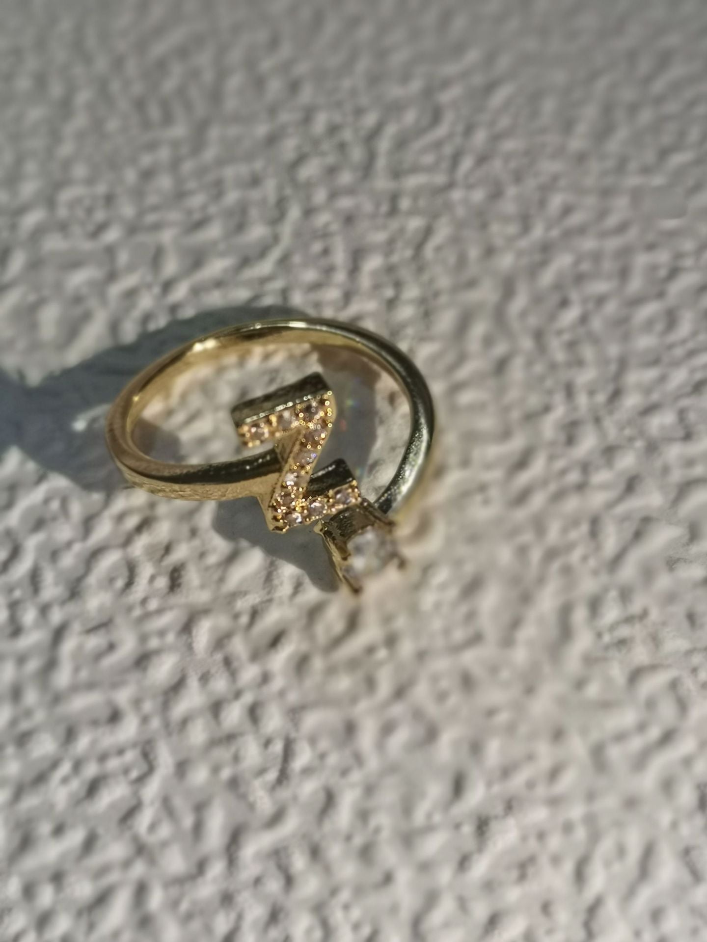 Trendy Zircon Micro-Inlaid Letters Jewelry Ring