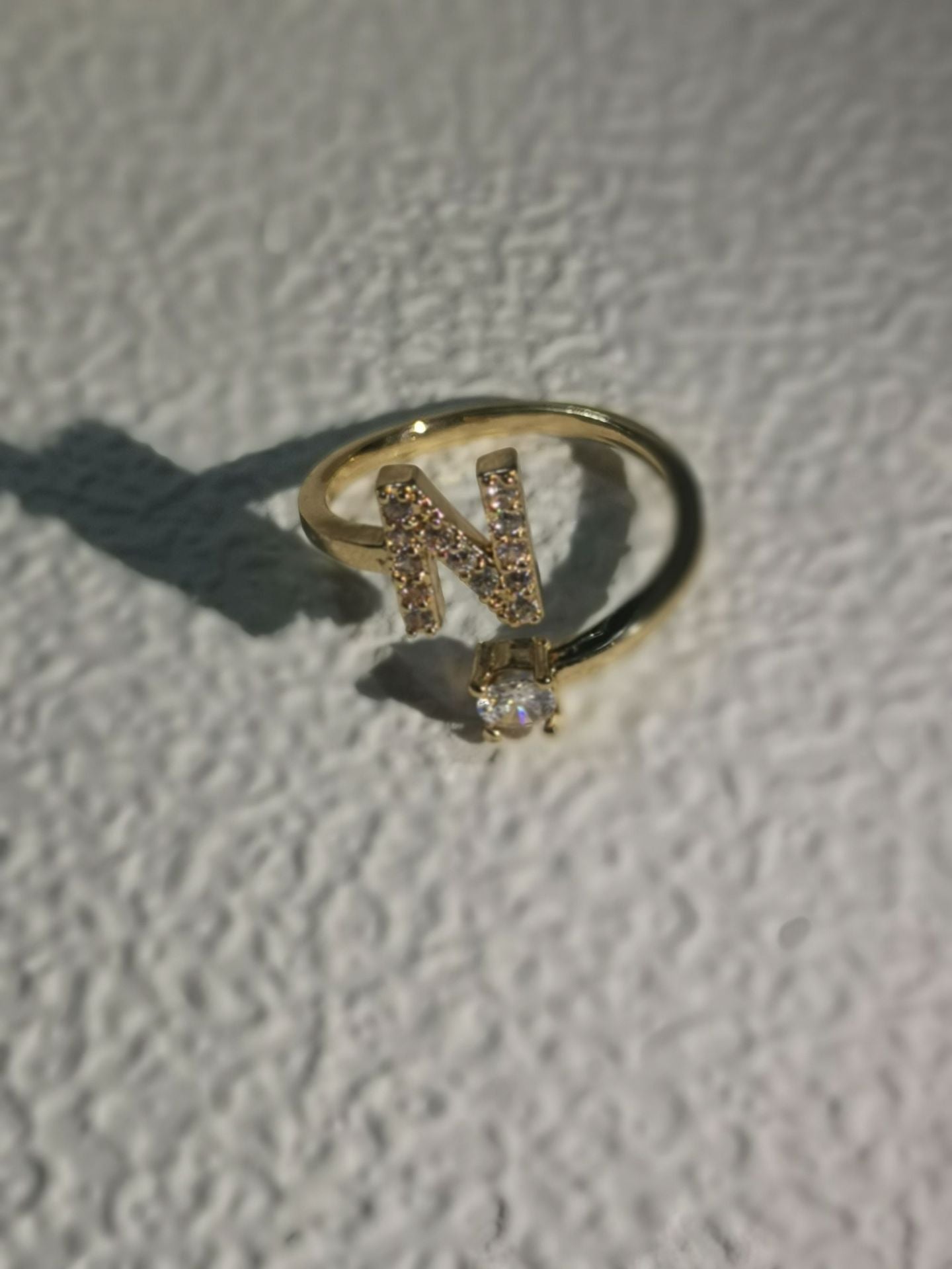 Trendy Zircon Micro-Inlaid Letters Jewelry Ring