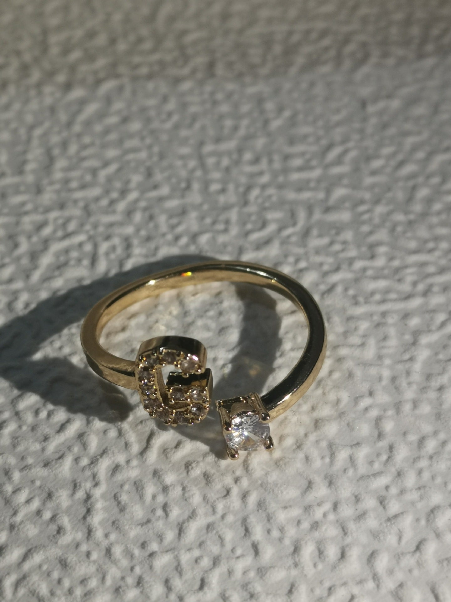 Trendy Zircon Micro-Inlaid Letters Jewelry Ring