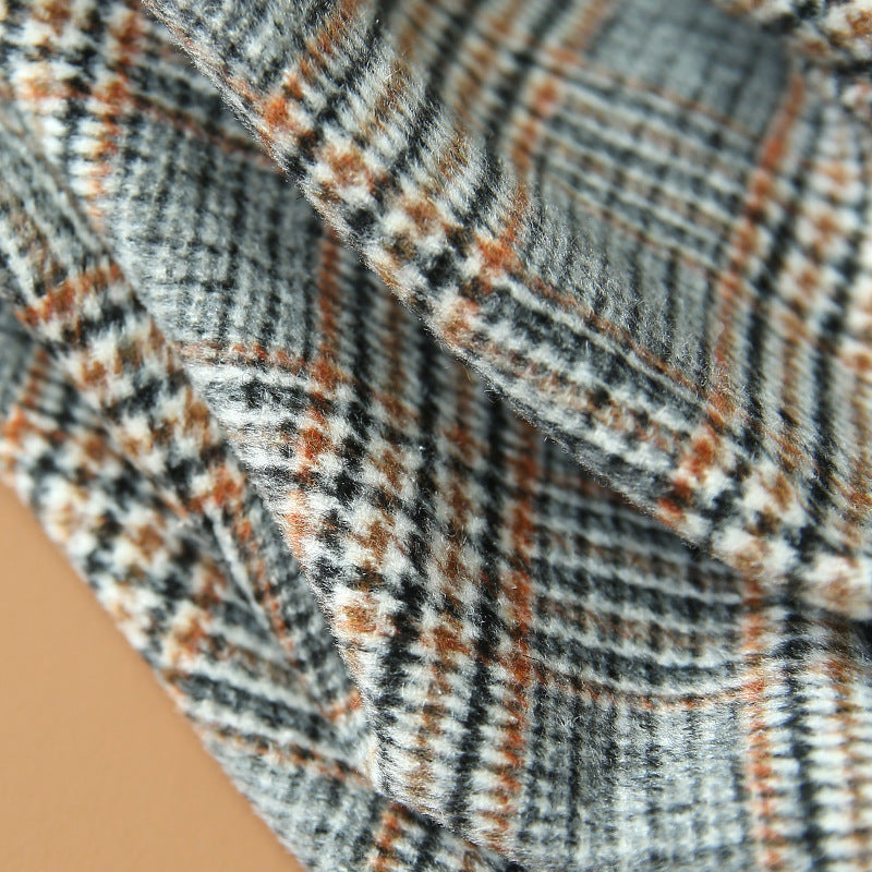 Women's Loose Woolen Plaid Coat for Fall/Winter 2020