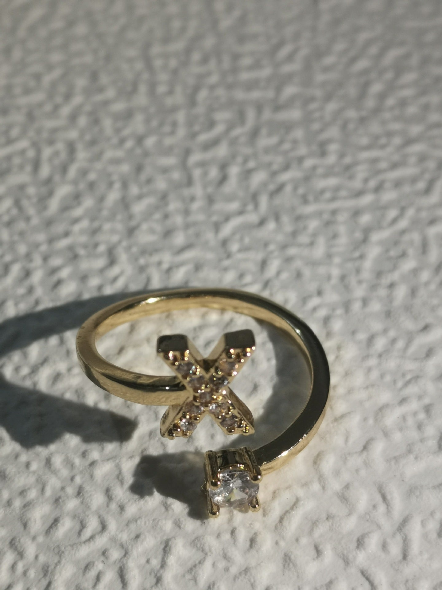 Trendy Zircon Micro-Inlaid Letters Jewelry Ring