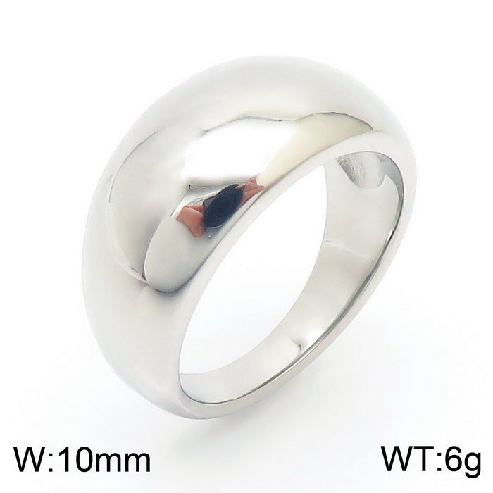 Gold Glossy Titanium Steel Fashion Trend Ring