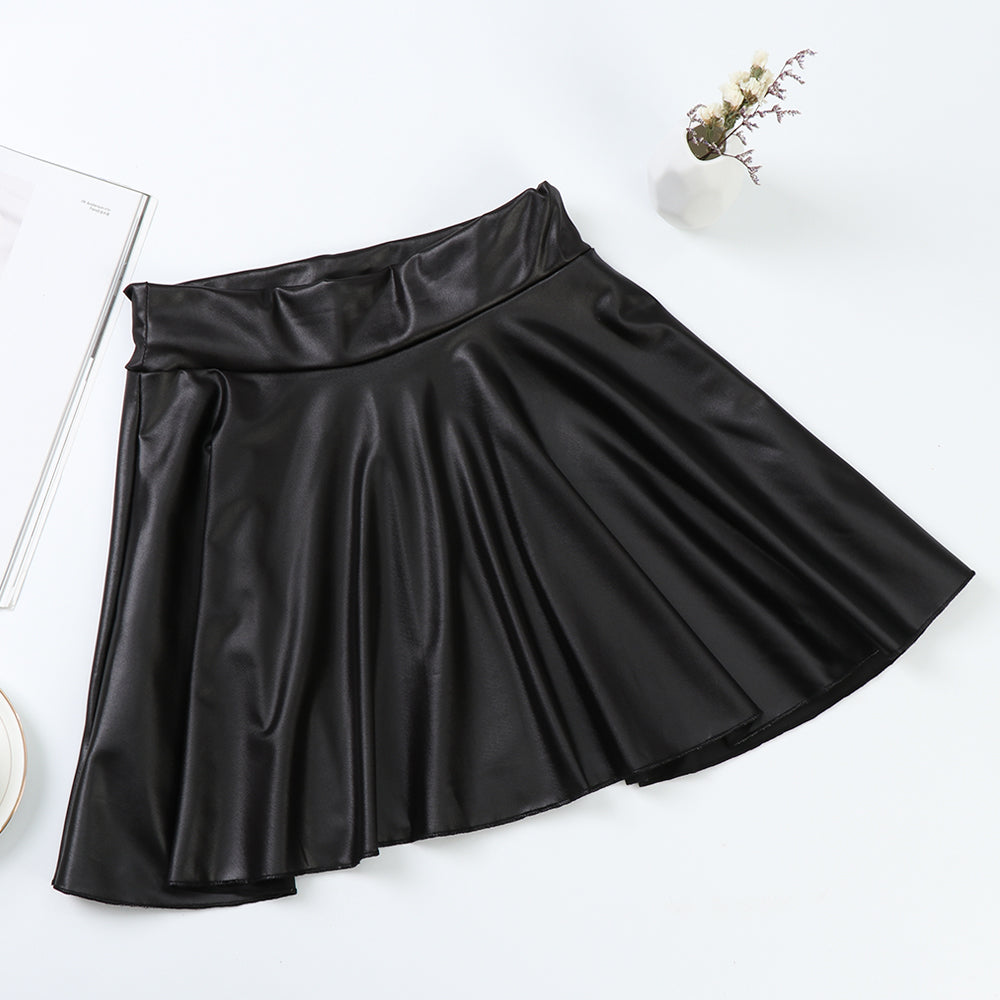High Waist PU Leather Mini Skirt for Women