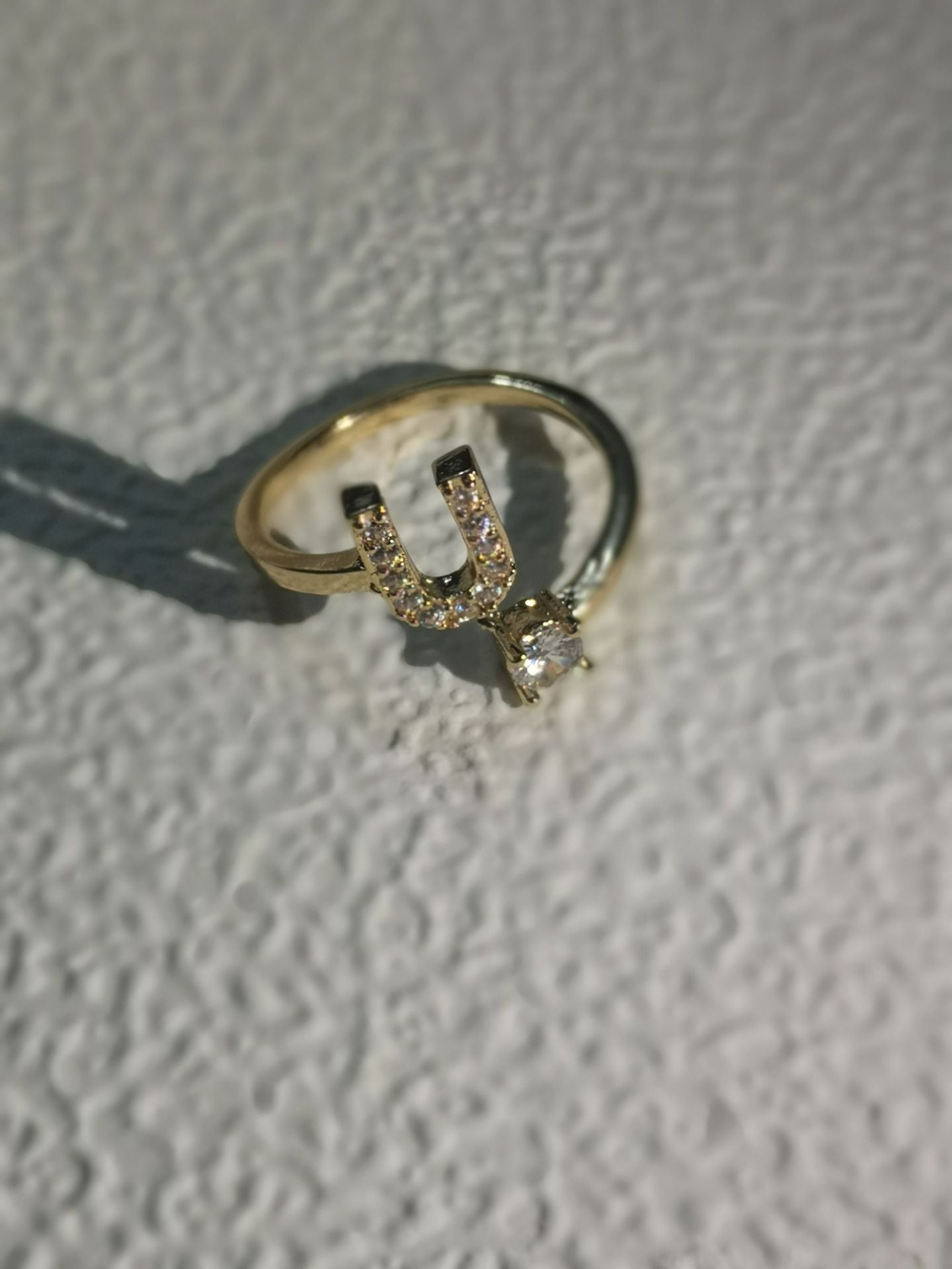 Trendy Zircon Micro-Inlaid Letters Jewelry Ring