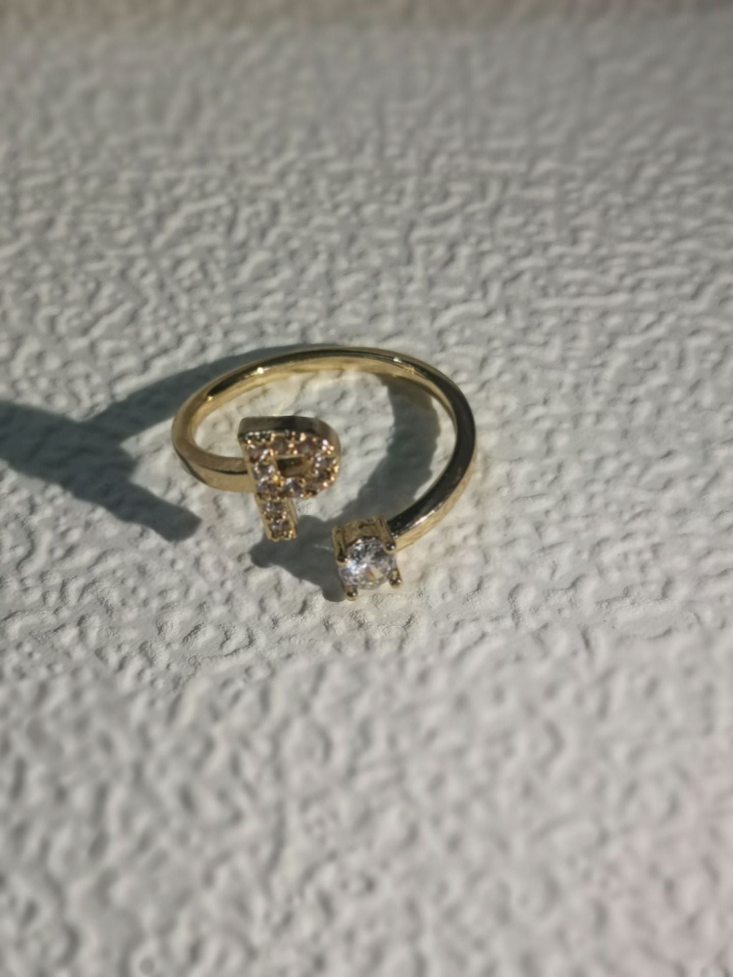 Trendy Zircon Micro-Inlaid Letters Jewelry Ring