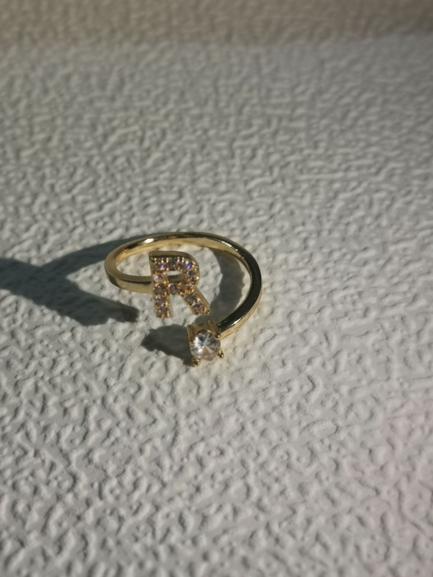 Trendy Zircon Micro-Inlaid Letters Jewelry Ring