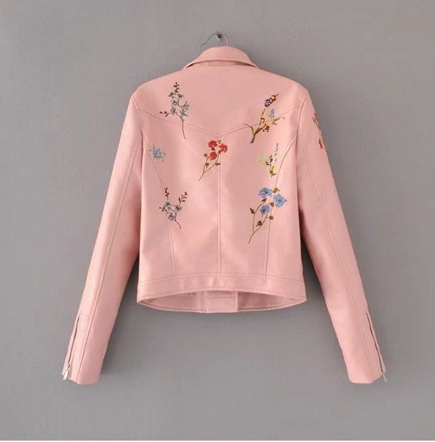 New Long Sleeve PU Leather Jacket with Zipper