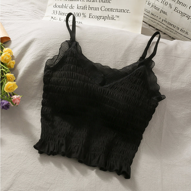 Korean V-Neck Corduroy Floral Print Tank Top for Women