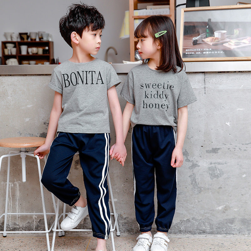 Kids' Casual Summer Pants with Side Stripe Design