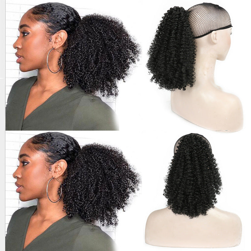 Short Curly Ponytail Hairpiece in Chemical Fiber