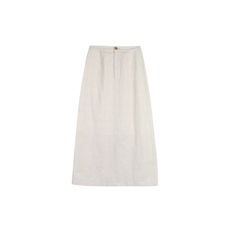 High Waist Solid Color A-line Skirt