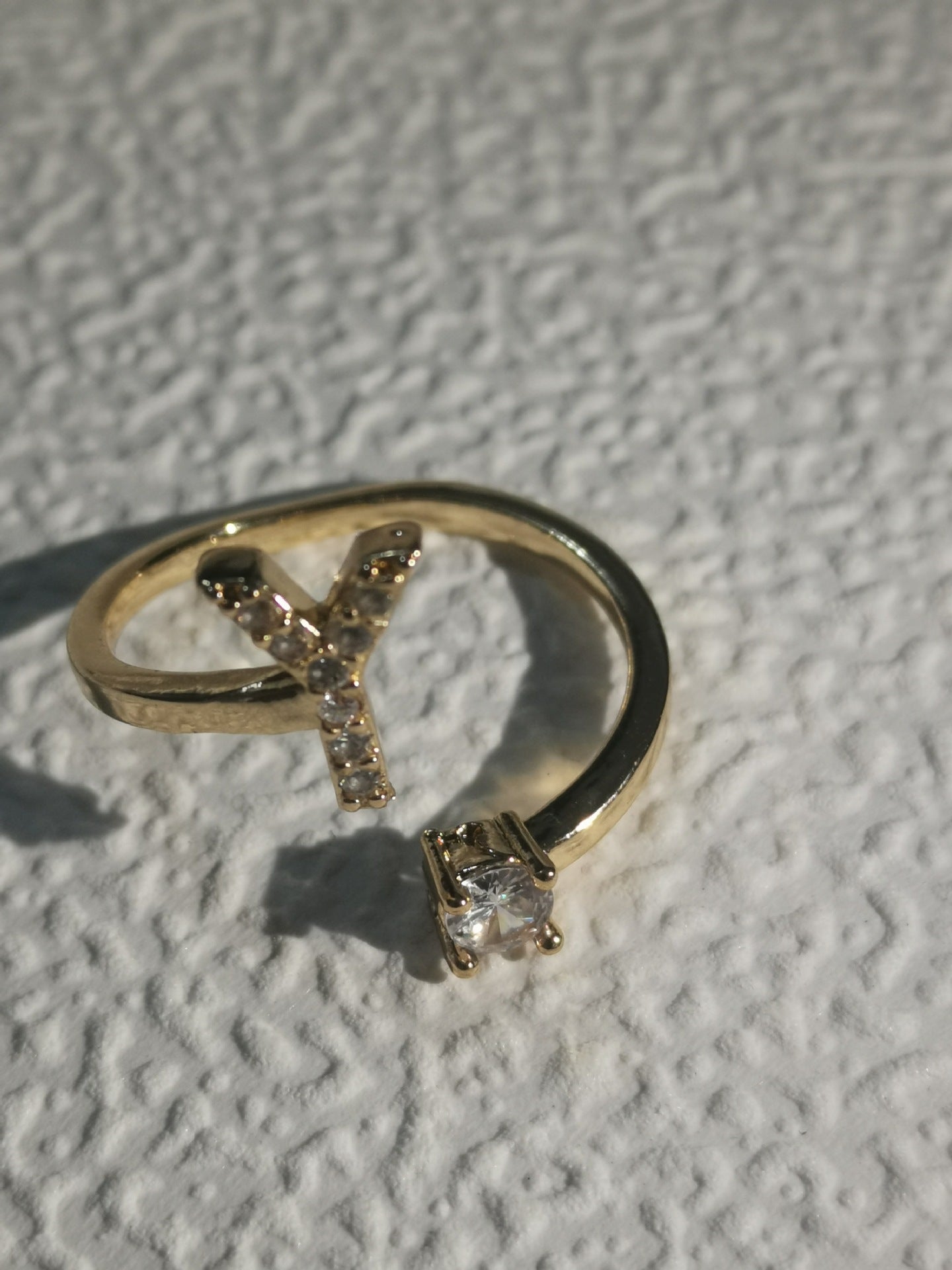 Trendy Zircon Micro-Inlaid Letters Jewelry Ring