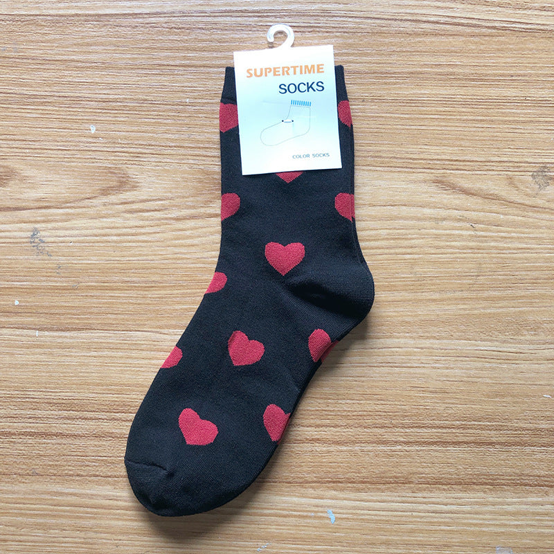 Ladies' Simple Cotton Love Stockings and Socks