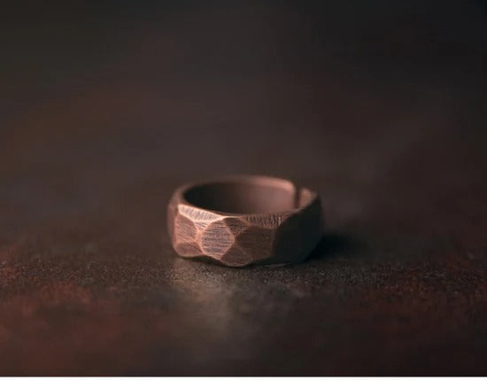 Vintage Handcarved Solid Copper Ring Collection