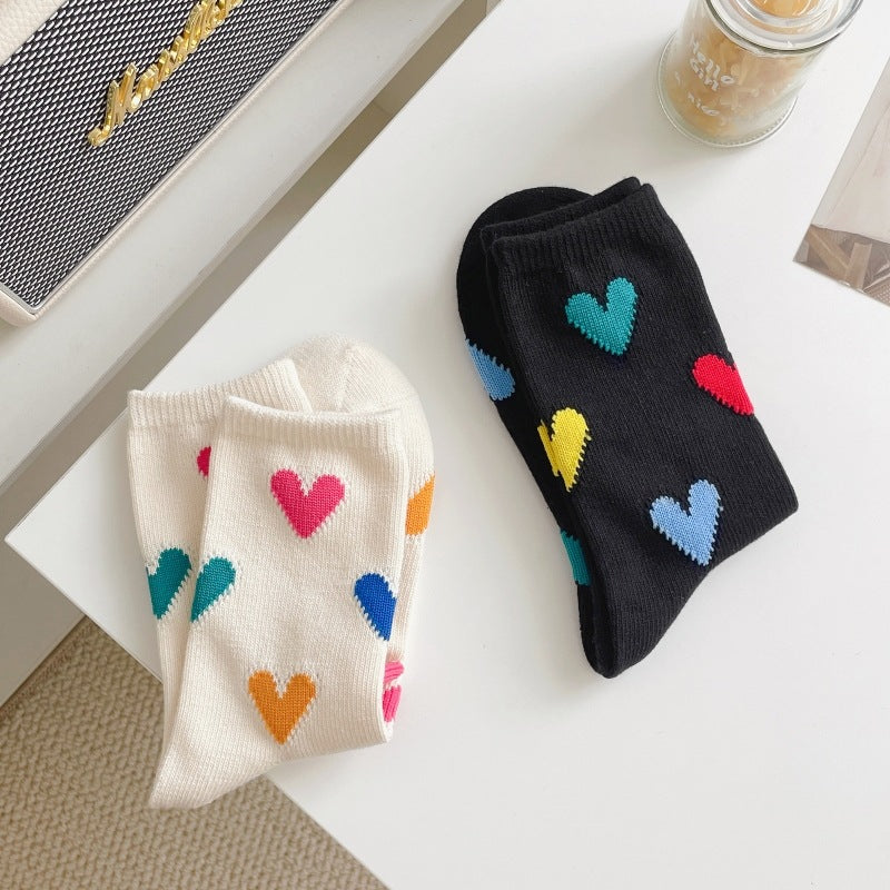 Ladies' Simple Cotton Love Stockings and Socks