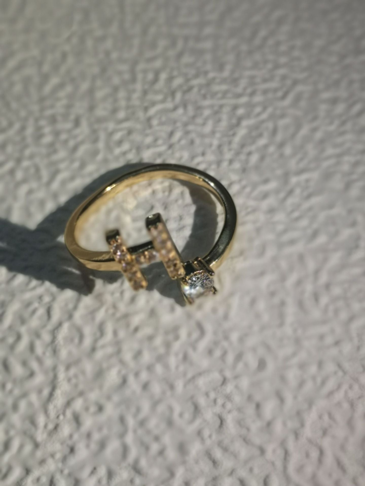 Trendy Zircon Micro-Inlaid Letters Jewelry Ring