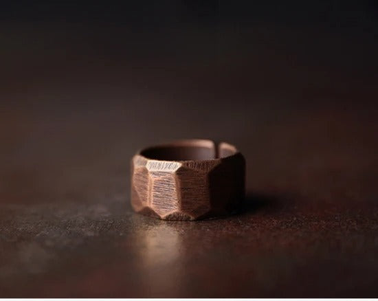 Vintage Handcarved Solid Copper Ring Collection