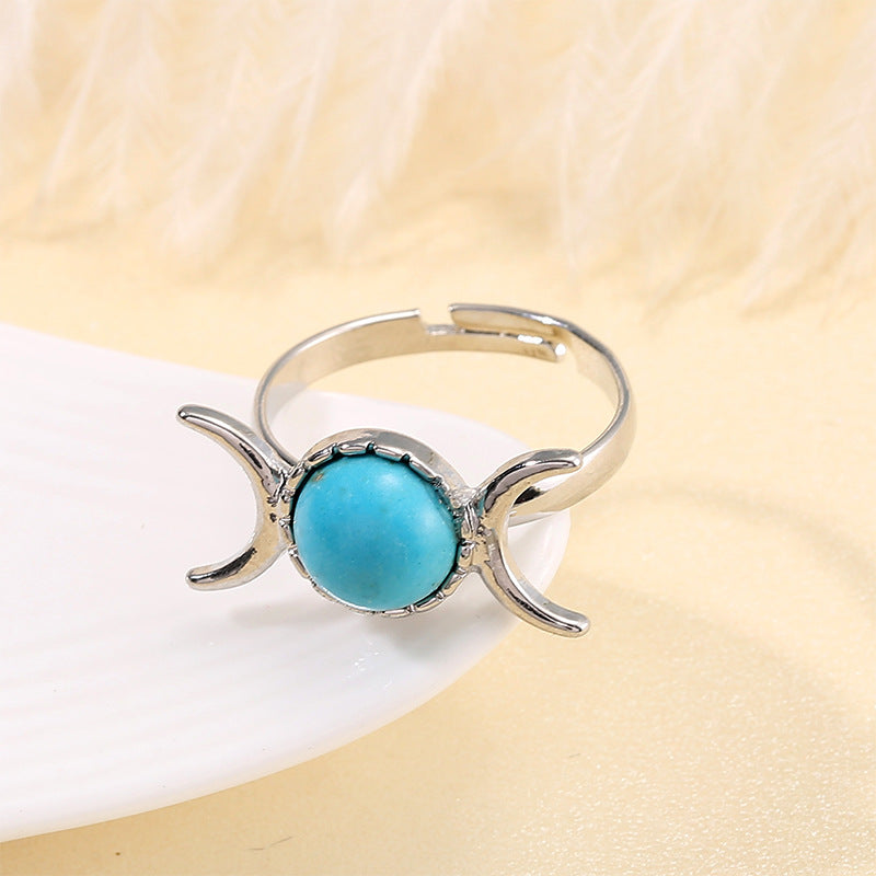 Vintage Women's Natural Stone Fashion Ring