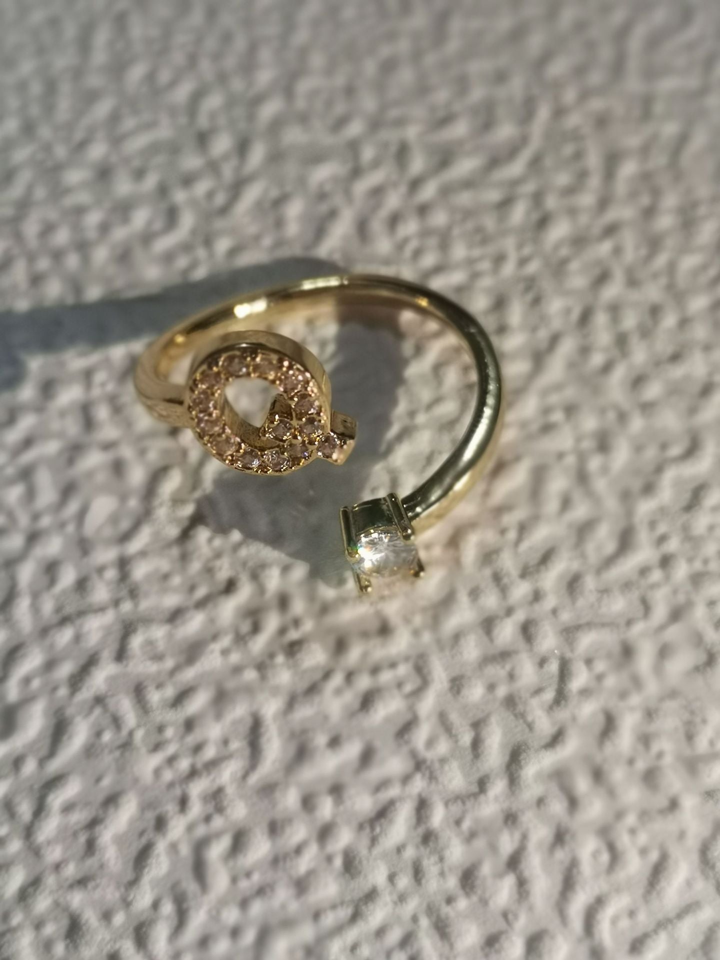 Trendy Zircon Micro-Inlaid Letters Jewelry Ring