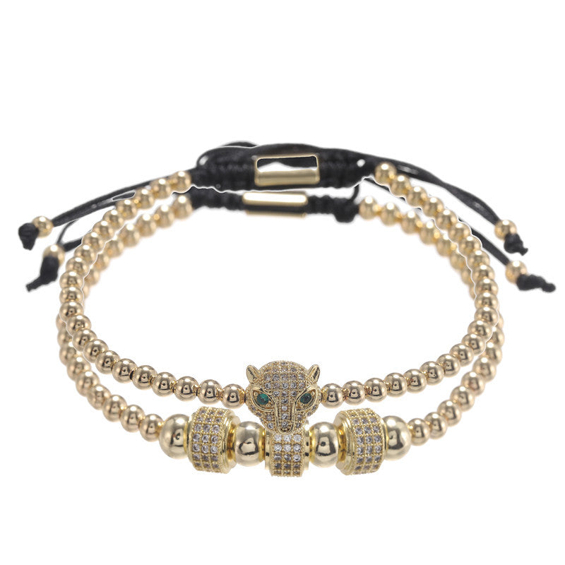 Vintage Copper Bead Woven Bracelet in Fashion Style