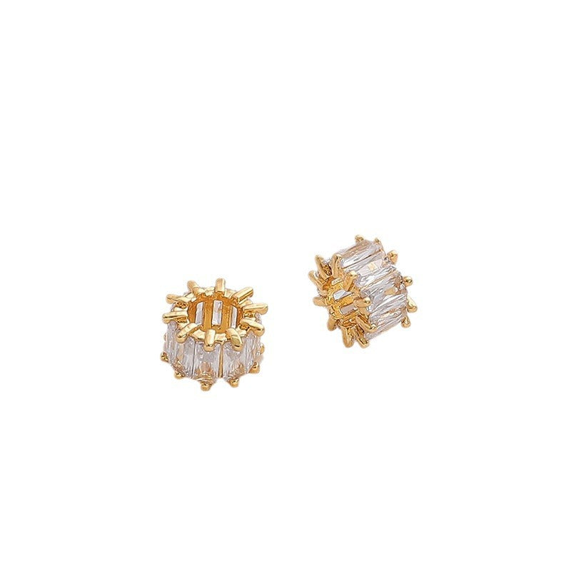 18K Gold-Plated Zirconia Wheel Pendant for DIY Jewelry