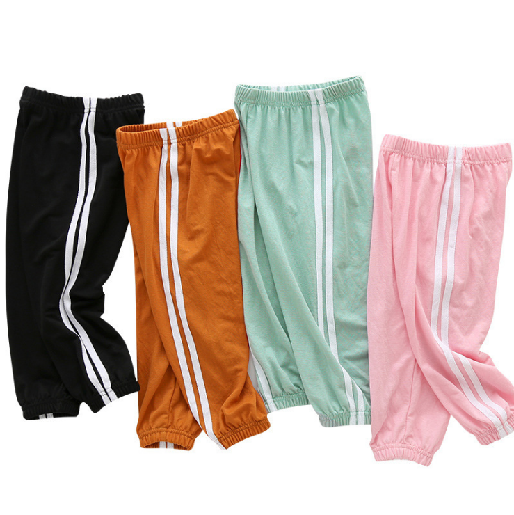 Kids' Casual Summer Pants with Side Stripe Design