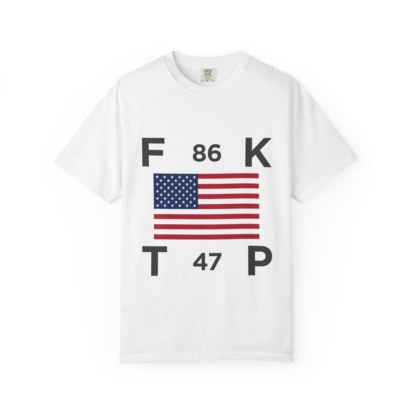 Graphic Tee — American Flag "F 86 K  T 47 P" Bold Statement T-Shirt