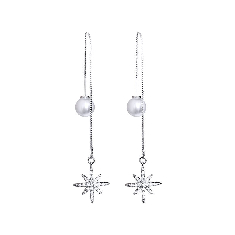 Zircon Octagonal Star Earrings