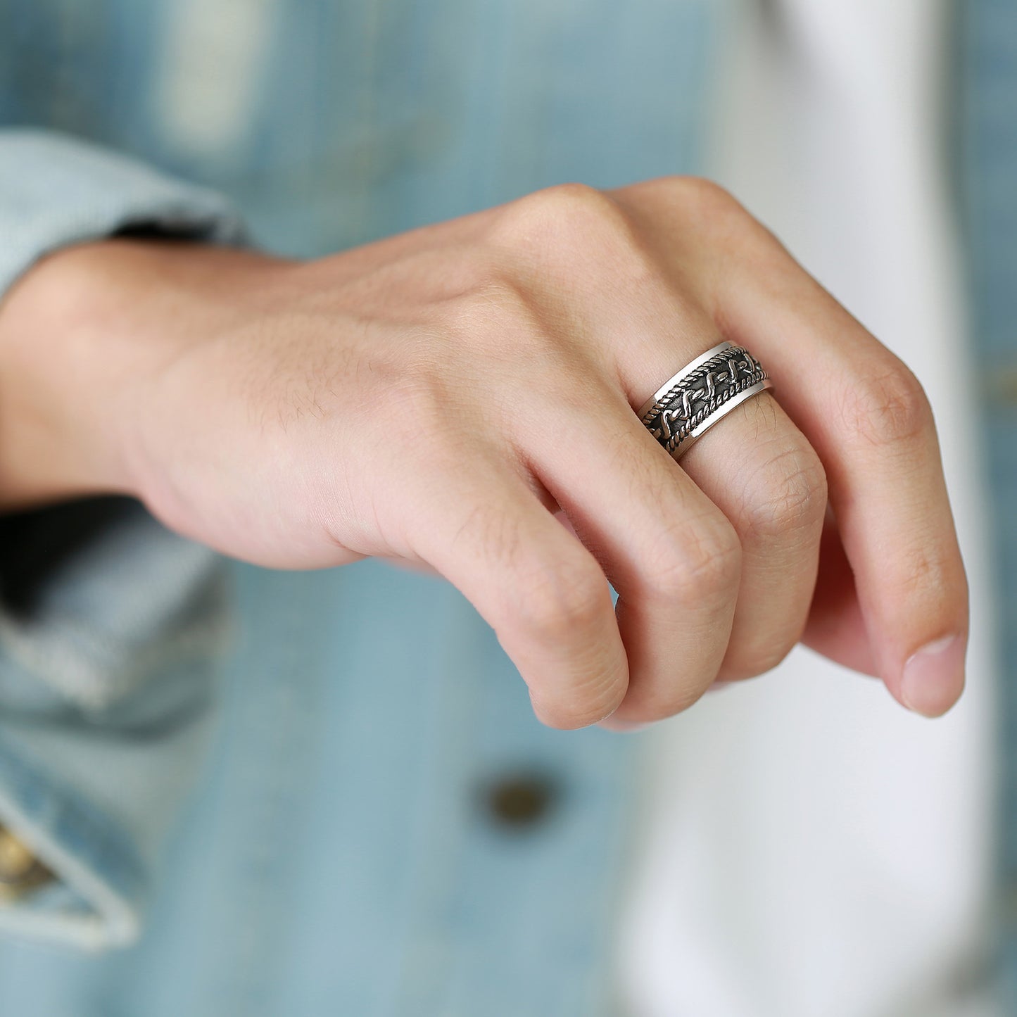 Personalized Stainless Steel Cast Ring in Color