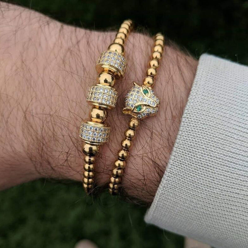 Vintage Copper Bead Woven Bracelet in Fashion Style