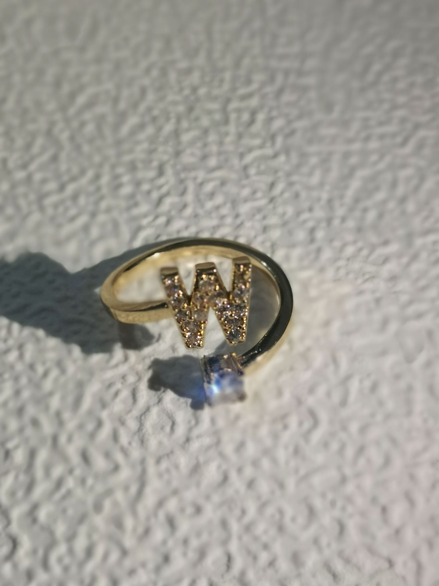 Trendy Zircon Micro-Inlaid Letters Jewelry Ring