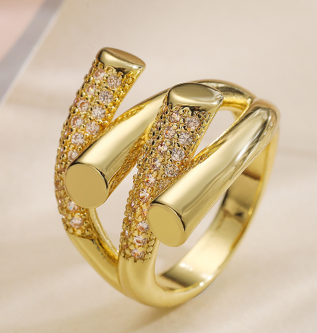 Women's Simple Zircon Ring Set for Parties and Daily Use