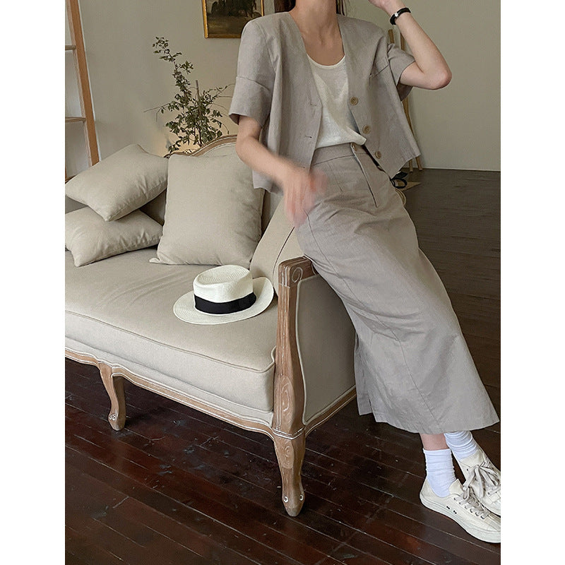 High Waist Solid Color A-line Skirt