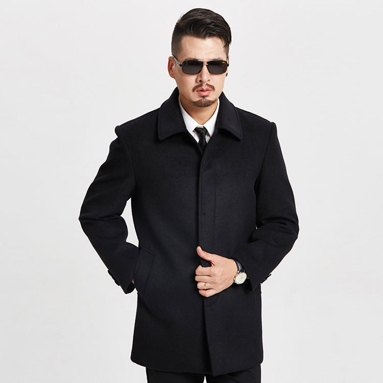 Men's Thick Woolen Coat with Lapel - Winter 2020 Collection