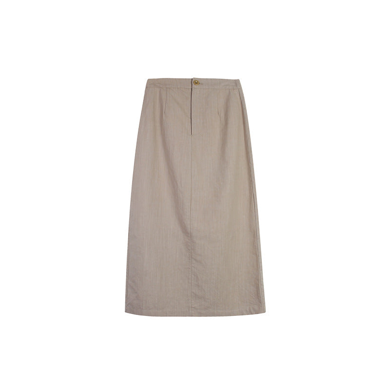 High Waist Solid Color A-line Skirt