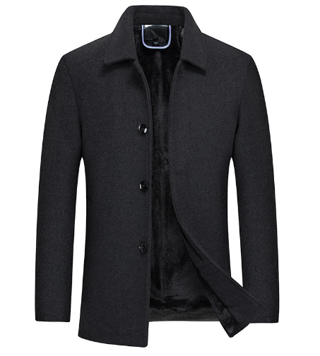 Men's Thick Woolen Coat with Lapel - Winter 2020 Collection