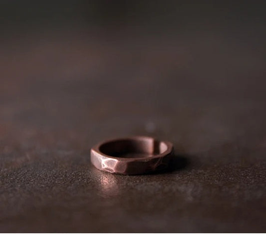 Vintage Handcarved Solid Copper Ring Collection