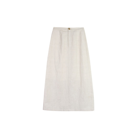 High Waist Solid Color A-line Skirt