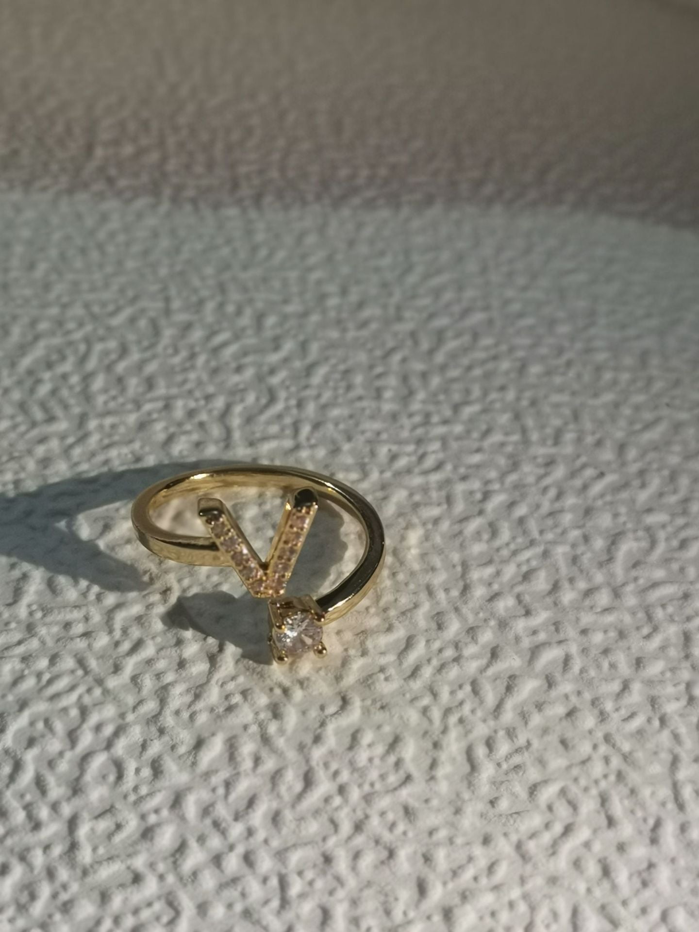 Trendy Zircon Micro-Inlaid Letters Jewelry Ring