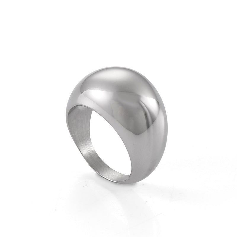 Gold Glossy Titanium Steel Fashion Trend Ring