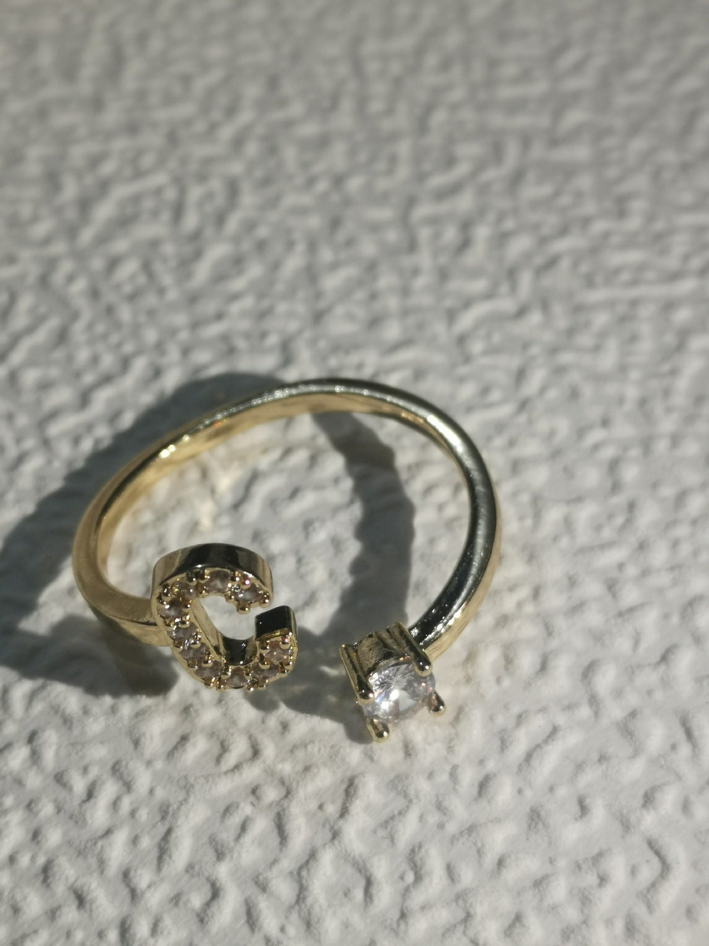 Trendy Zircon Micro-Inlaid Letters Jewelry Ring