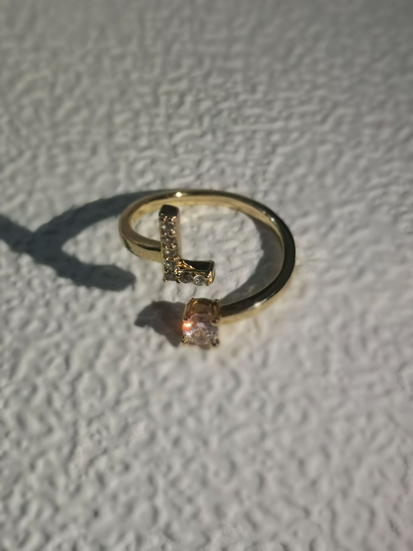 Trendy Zircon Micro-Inlaid Letters Jewelry Ring